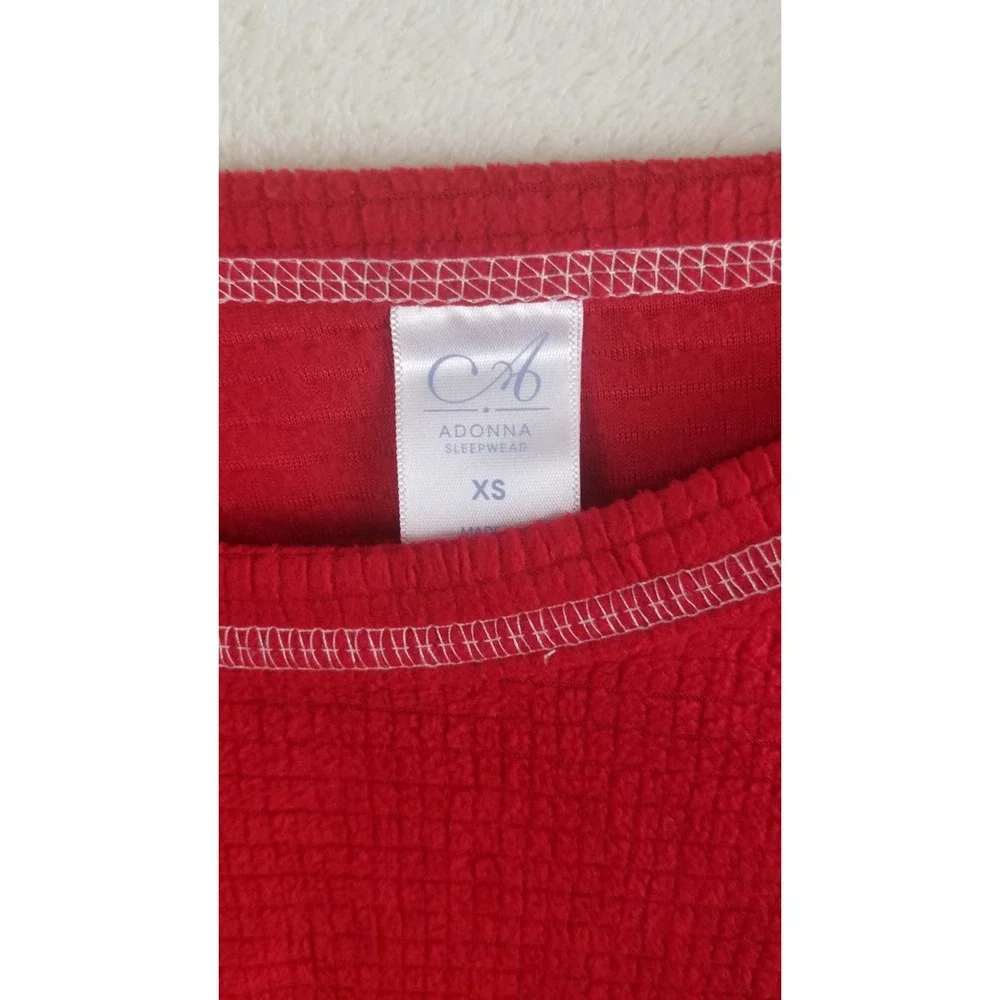 Adonna Sleepwear‎ Red Snowflake Fleece Pajama Set Women's XS Long Sleeve Pants